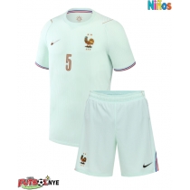 Camiseta Francia Jules Kounde #5 Visitante Equipación para niños Mundial 2026 manga corta (+ pantalones cortos)